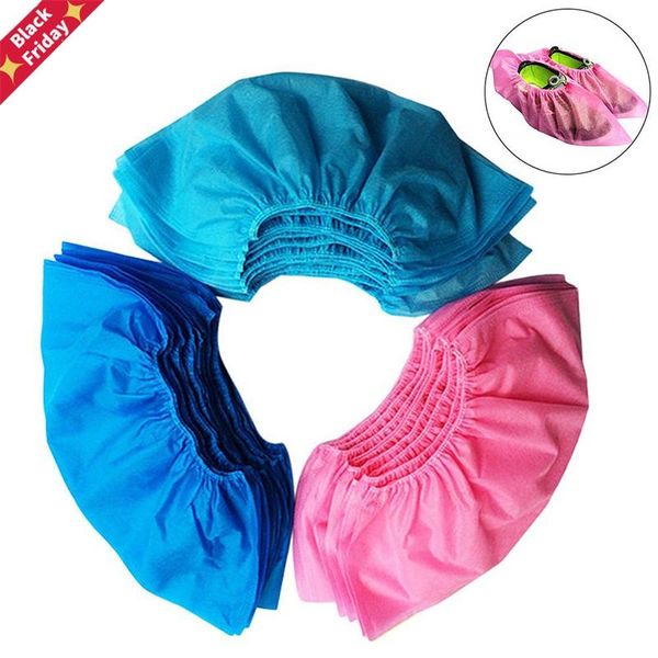 

disposable thick non-woven shoe cover dustproof household boot covers non-slip reusable overshoes for home, factory protective