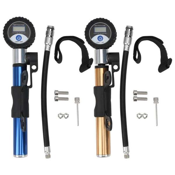 

bike pumps bicycle pump lcd digital display air portable aluminium alloy manual cycling riding equipment