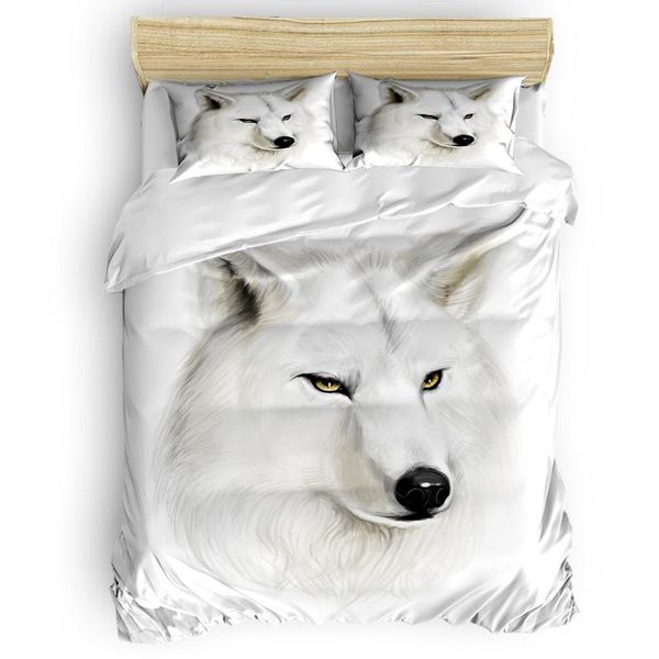 

bedding sets animal white wolf duvet cover set with pillowcase comfortable bedroom supplies king size