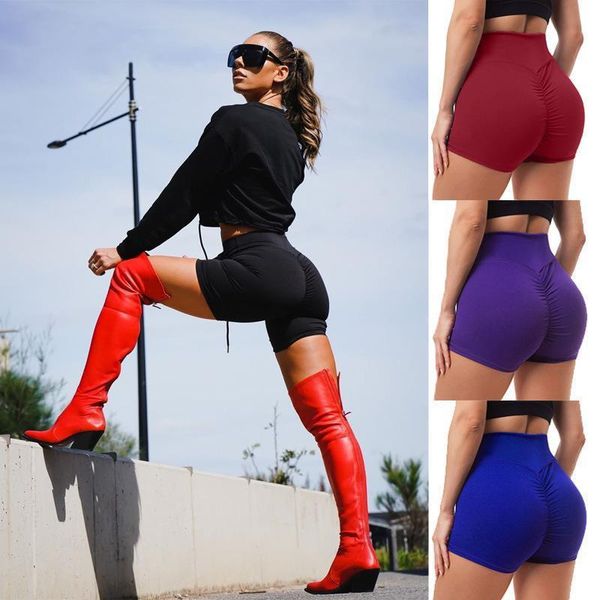 

women's shorts lzyvoo cycling women short legging bubble buquick-drying buttocks sports fitness running summer, White;black