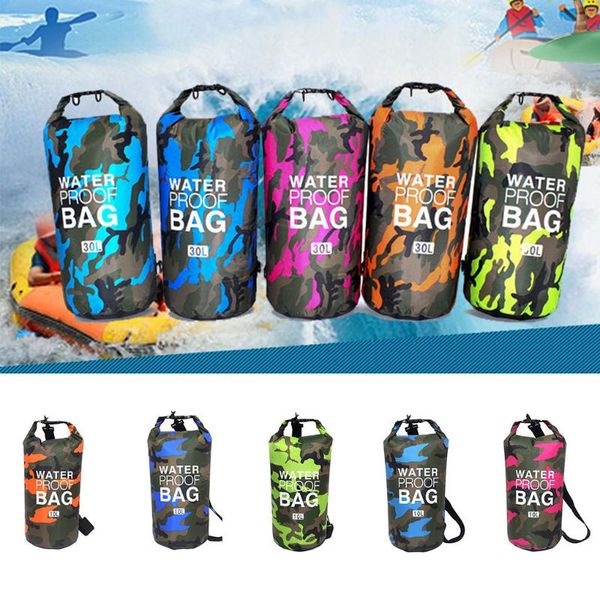 

waterproof dry bag 5l 10l 20l 30l camo outdoor diving foldable man women beach swimming rafting river ocean backpack life vest & buoy