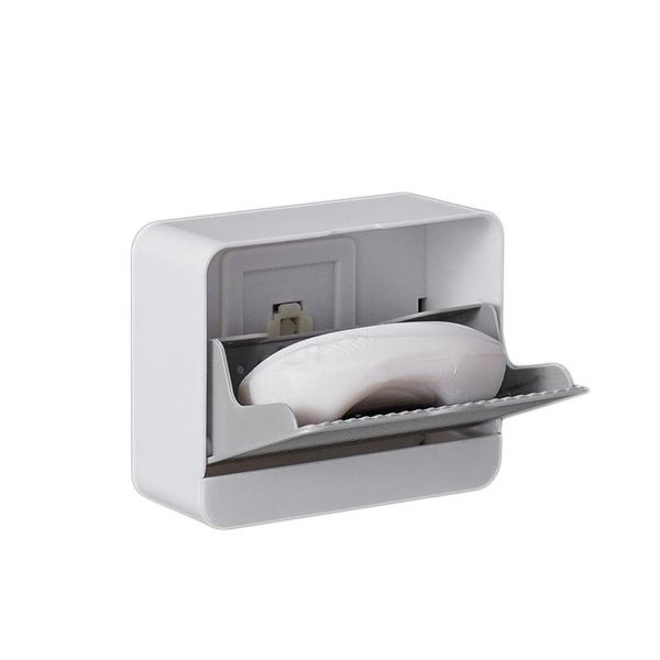 

soap dishes flip creative vertical dust belt cover drainage double grid rack toilet hidden wall hanging box with no hole