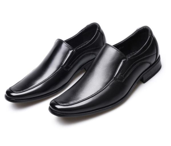

men's casual shoes business dress brock men leather fashion groom trend lazy, Black