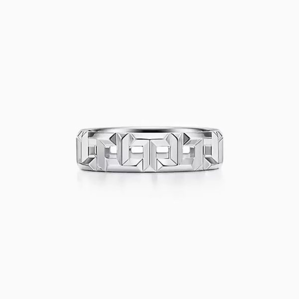 

tiff 100% 925 sterling silver t-shaped band ringstrefoil series european and american popular luxury original brand fashion jewelry gift