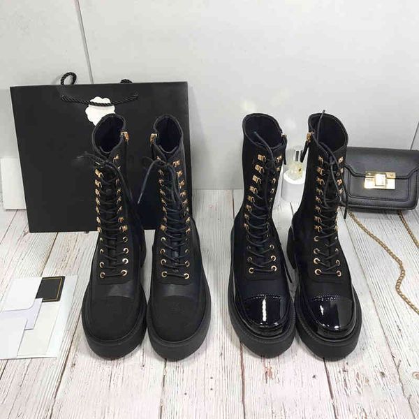 

dress shoes thick sole martin boots women genuine leather round toe chelsea woman mixed colors short motorcycle 73fz, Black