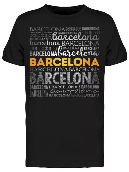 

barcelona words cloud tee men's -image by shutterstock, White;black