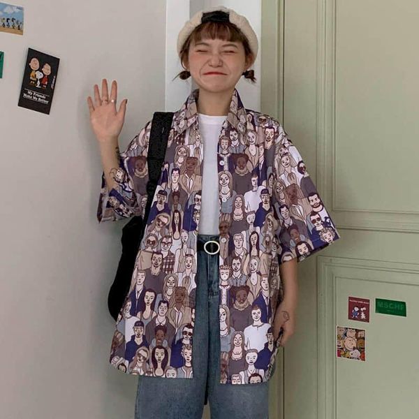 

women's blouses & shirts 2021 summer short sleeve shirt korean hong kong style student loose fashion clothing blouse women harajuku vin, White