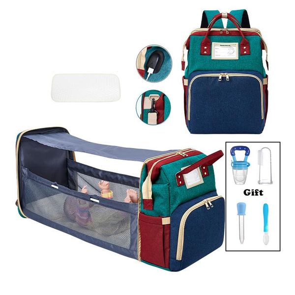 

diaper bags multi-function large-capacity folding crib bag shoulder nappy pocket portable mother's infant for born backpack bed