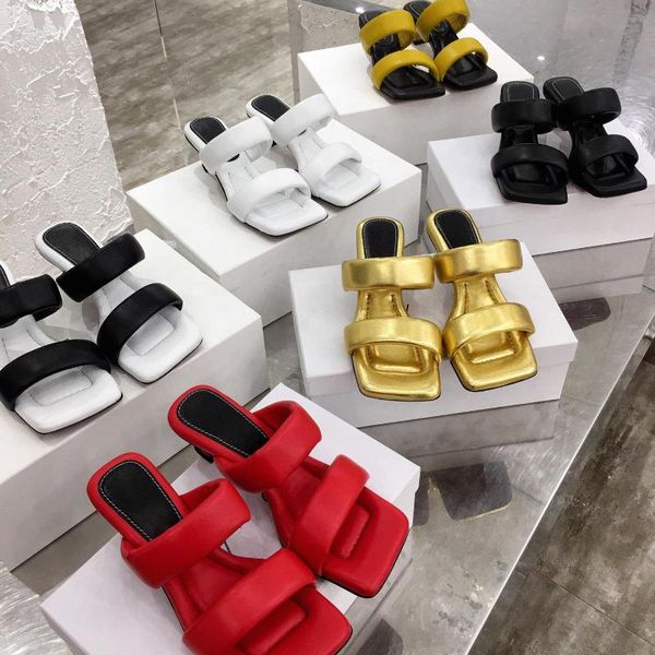 

slippers genuine leather for women summer 2.5cm heels unique concise shoes woman plump ladies slides, Black