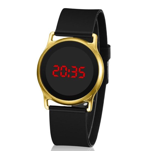 

wristwatches minimalist gold led digital watch bracelet children women men electronic wristwatch sports fashion clock relogio feminino, Slivery;brown