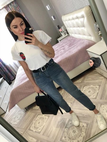 

high waist women vintage straight boyfriend mom mujer retro denim pants blue black jeans casual