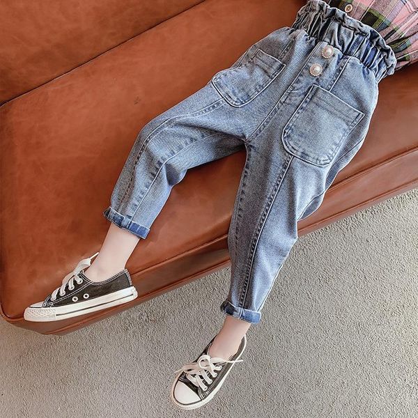 

jeans girls autumn spring pants casual baby girl clothes black children, Blue