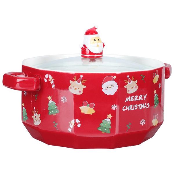 

bowls 1pc ceramic bowl household salad adorable rice ceramictableware (red)