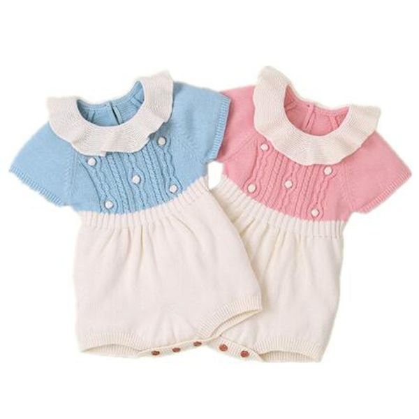 Pagliaccetti in maglia da bambina a maniche lunghe in lana lavorata a maglia da principessa a triangolo tuta per bambini autunno inverno abbigliamento 210429