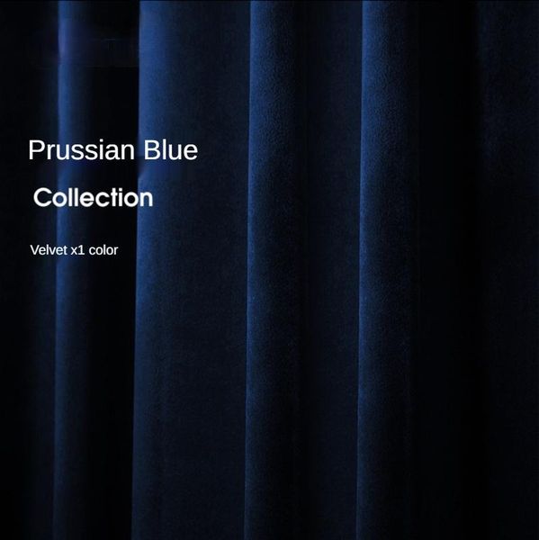 

light luxury velvet curtain dark blue series pure color blackout curtains cloth for living dining room bedroom & drapes