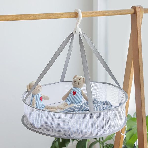 

laundry storage & organization 3-layer clothes drying net collapsible windproof basket polyester breathable dry socks rack bag