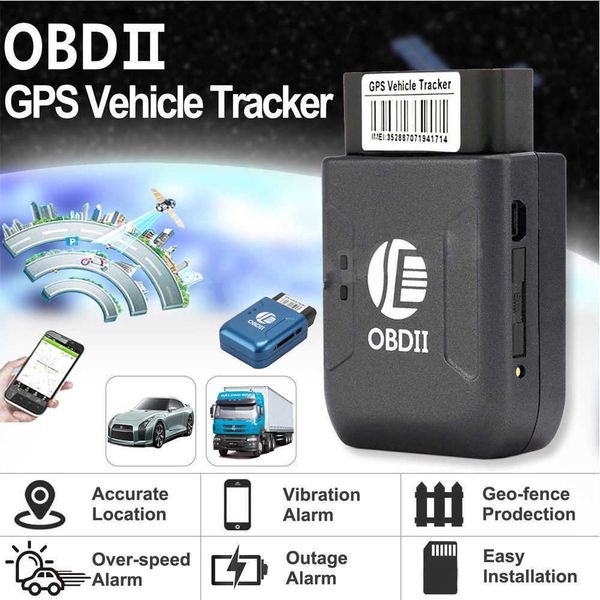 Toptan OBD2 GPS Izci TK206 OBD 2 Gerçek Zamanlı GSM Dört Bant Anti-hırsızlık Titreşim Alarm GSM GPRS Mini GPRS Izleme OBD II Araba GPS Araba