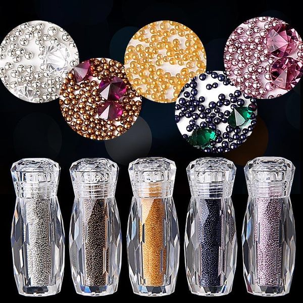

nail art rhinestones mini diy fingernail glitter 3d beauty colorful decorations for women lady wh998, Silver;gold