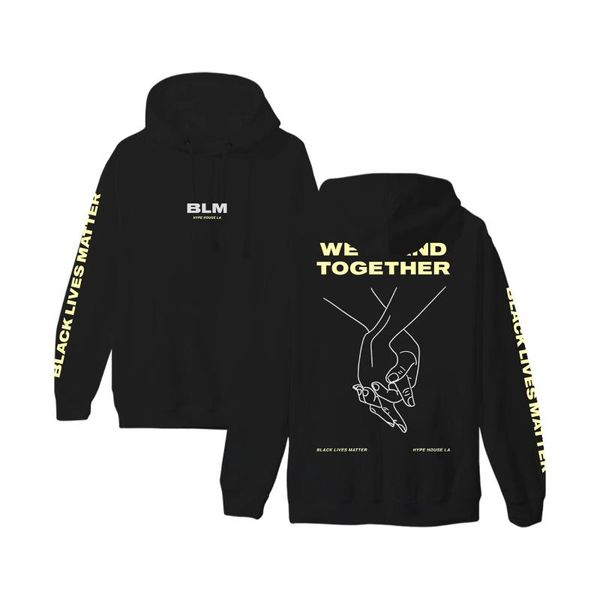 

men's hoodies & sweatshirts the house la we stand together logo cool sweatshirt harajuku streetwear blm 2021 casual winter hooded women, Black