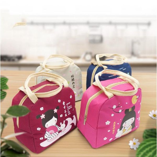 

outdoor bags insulated lunch bag thermal stripe tote cooler picnic box for kids women girls ladies man children