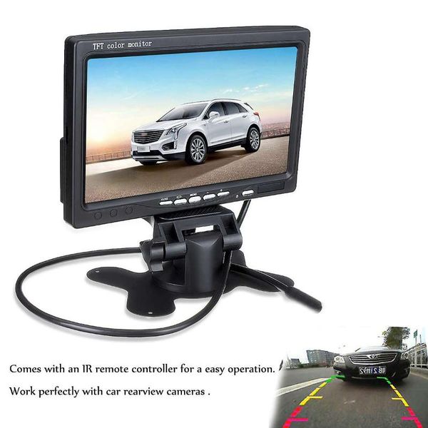 

car video 7 inch 12v tft lcd screen monitor rearview for cctv reversing rear view backup camera+remote control