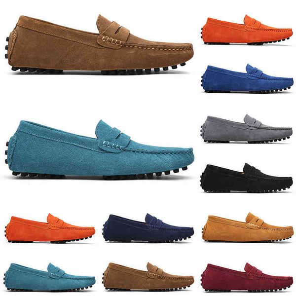 

shoes 2021 running jogging casual selling black pink blue gray orange green brown mens slip on lazyleather peasoutdoor jogging