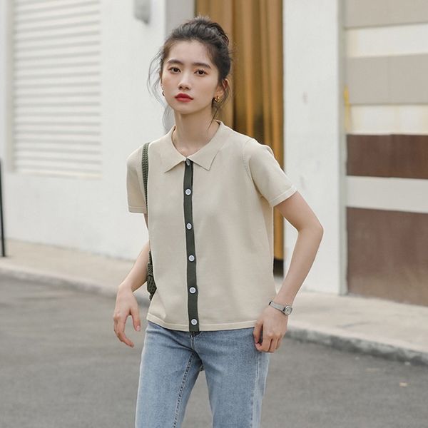 

dress harajuku women polo shirts blouse female short sleeve shirt loose woman clothes, White