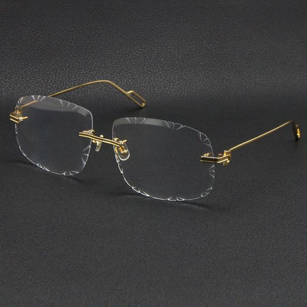 Vendita uomo donna senza montatura in metallo dorato Montatura per occhiali da sole Lunette per occhiali moda occhiali classici Montature per occhiali di alta qualità maschili e femminili Modelli multipli