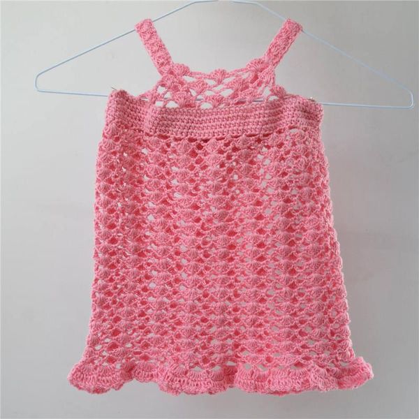 

girl's dresses qyflyxueqyflyxue- handmade crochet dress, cotton baby by hand. multicolor can be customized, Red;yellow