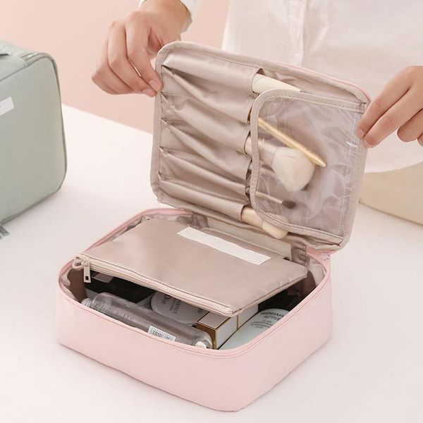 

cosmetic bags & cases fashion women bag beautician neceser toiletries makeup brand organizer travel female quality storage make up