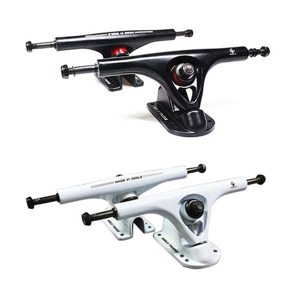

skateboarding geele 4pcs 7.25 inch universal replacement durable aluminum alloy longboard trucks set skateboard parts,black & silver