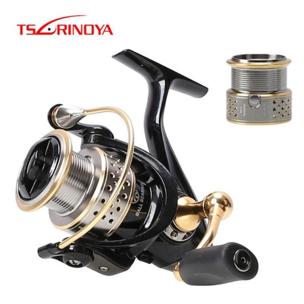 

saltwater fishing reels 9bb/5.2:1 aluminium spinning reel one spare metal spool 2000 series tackle feeder baitcasting