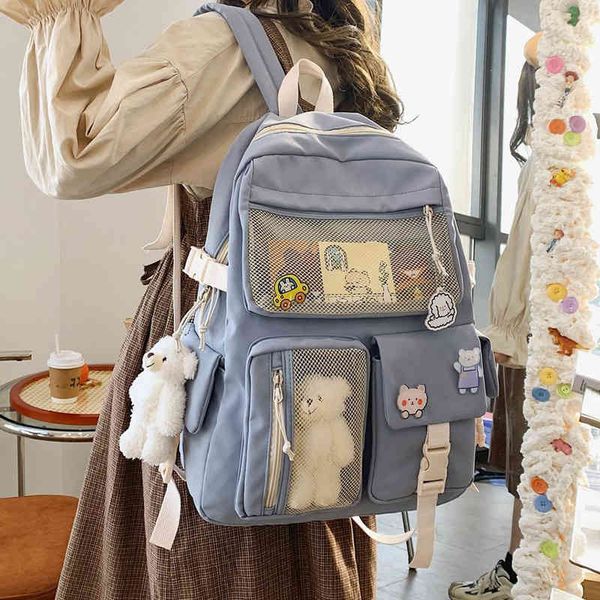 

backpack high-capacity female backpacks, fluffy waterproof school backpack for students and girls kjb3