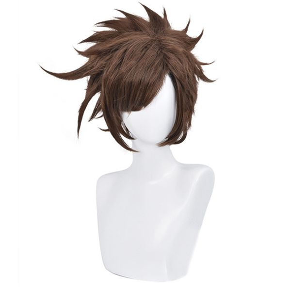 

jojo's bizarre adventure joseph joestar cosplay wigs short brown synthetic hair peluca anime role play costume wig for halloween, Black