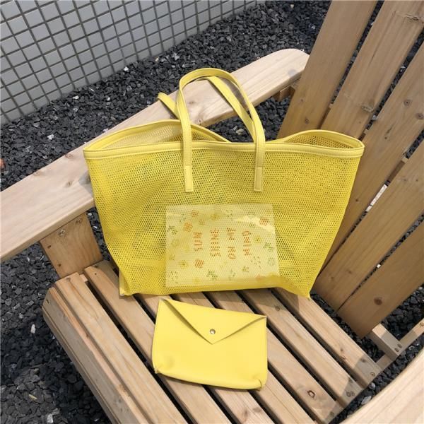 

hollow mesh women beach bag for summer travel large capacity ladies shopping shoulder bags fashion female casual tote handbags cross body