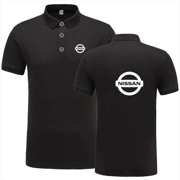 

summer short sleeve homme men polo cotton fashion nissan logo print shirt casual business camisa, White;black