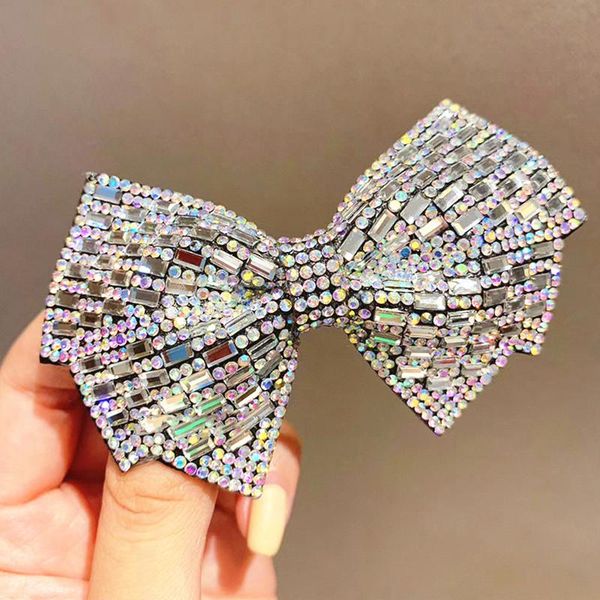 

hair clips & barrettes retro luxury three-dimensional bow hairpin trendy fashion wholesale accessories for women crystal headband clip, Golden;silver