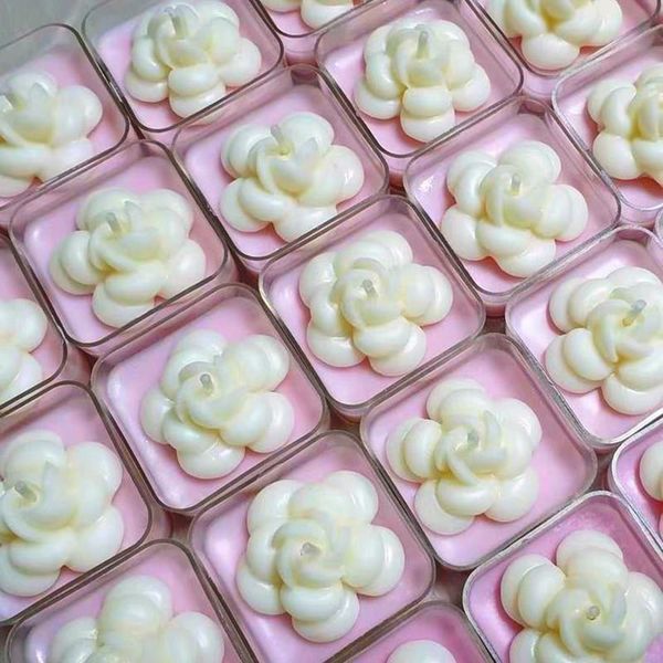 

candle mold handmade diy silicone camellia soap model plaster craft tools