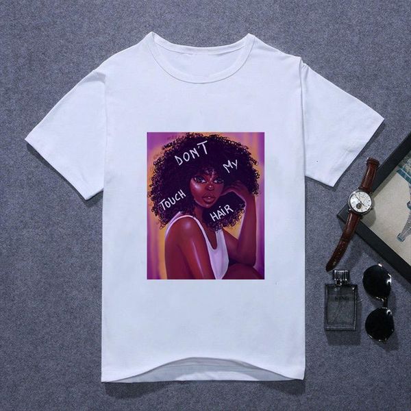 

melanin black cool girl print mens t shirts female harajuku graphic men summer hip hop femme vogue top, White;black