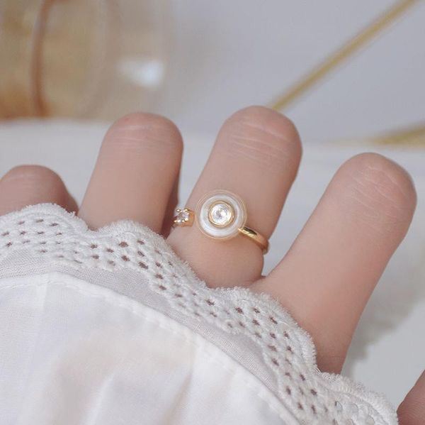 

delicate jewelry 14k real gold adjustable crystal flower rings for women luxury cubic zircon engagement cluster, Golden;silver