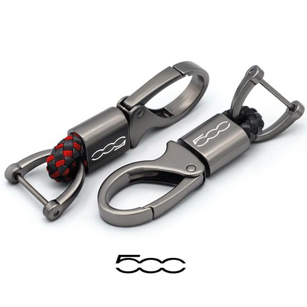 

keychains keychain for car keys fashion metal key chain creative hand-woven rope fiat 500 accessories, Silver