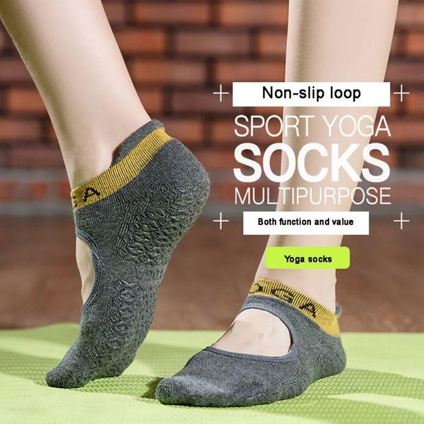 

sports socks non-slip cotton breathable yoga women dance comfortable, Black