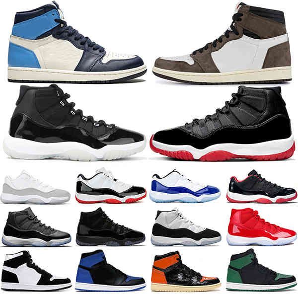 

boots shoes jumpman 11 11s bred 25th anniversary concord 1s high og obsidian royal toe unc tie dye mens womens sneakers siz, Black