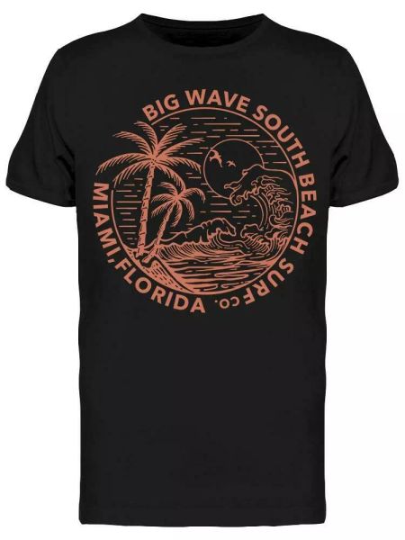 

big wave south beach tee men's -image by shutterstock, White;black