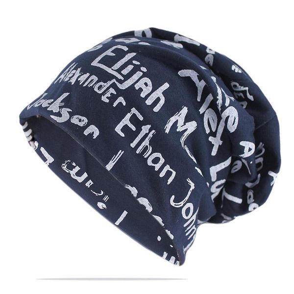 

spring cotton printed letters fashion hip-hop skull beanie black golas, Yellow