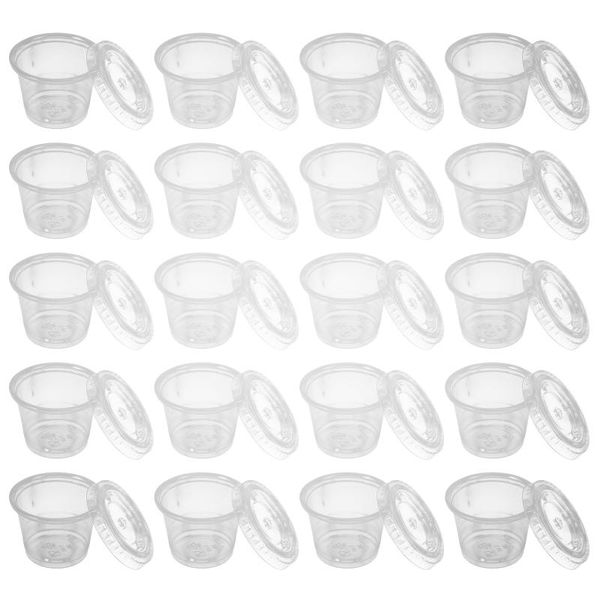 

storage bottles & jars 100pcs thicken mini jelly cups with lids sealed pudding (transparent)