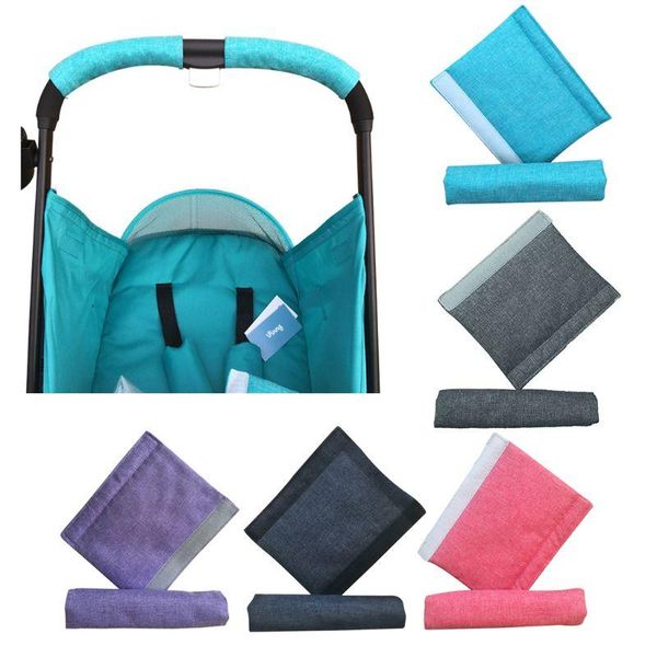 

stroller parts & accessories 2 pcs/set baby handle cotton linen pushchair armrest case protective cover for pram dropship
