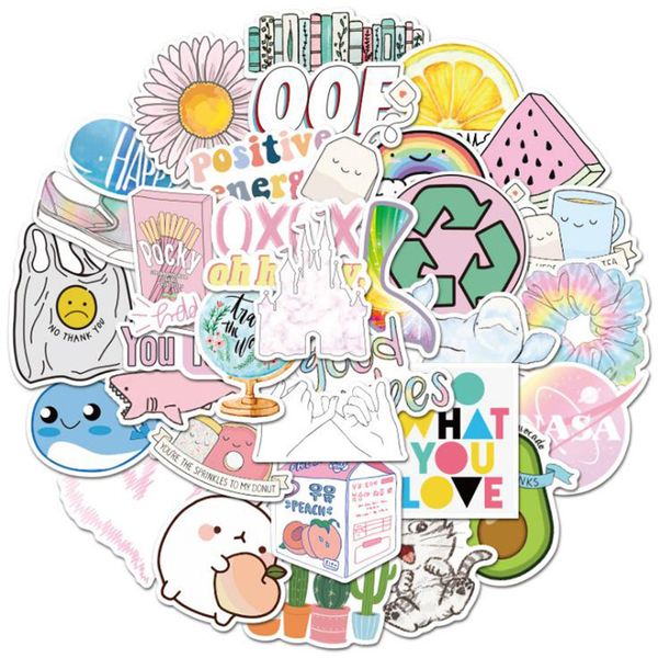 

50pcs cartoon stickers waterproof lapskateboard luggage guitar stickers chidren toy waterproof sticker