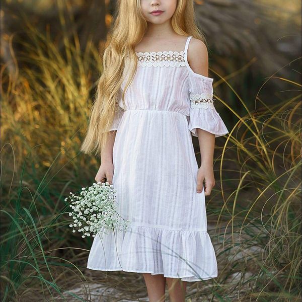 

girls white ruffle dresses for kids princess tutu vestidos big childrens wedding and party sling dress summer holiday sundress, Red;yellow