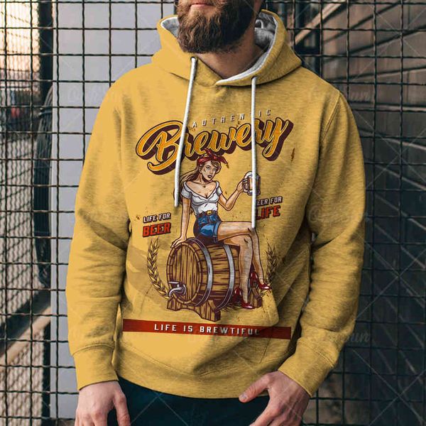 

men's sweater beer ftival 3d digital printed hooded sweater w4h1, Black